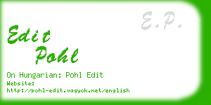 edit pohl business card